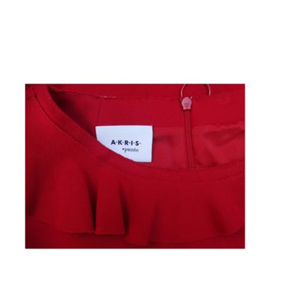 Akris Punto Jersey Sleeveless Ruffle Dress Size 6 US in Red NWT