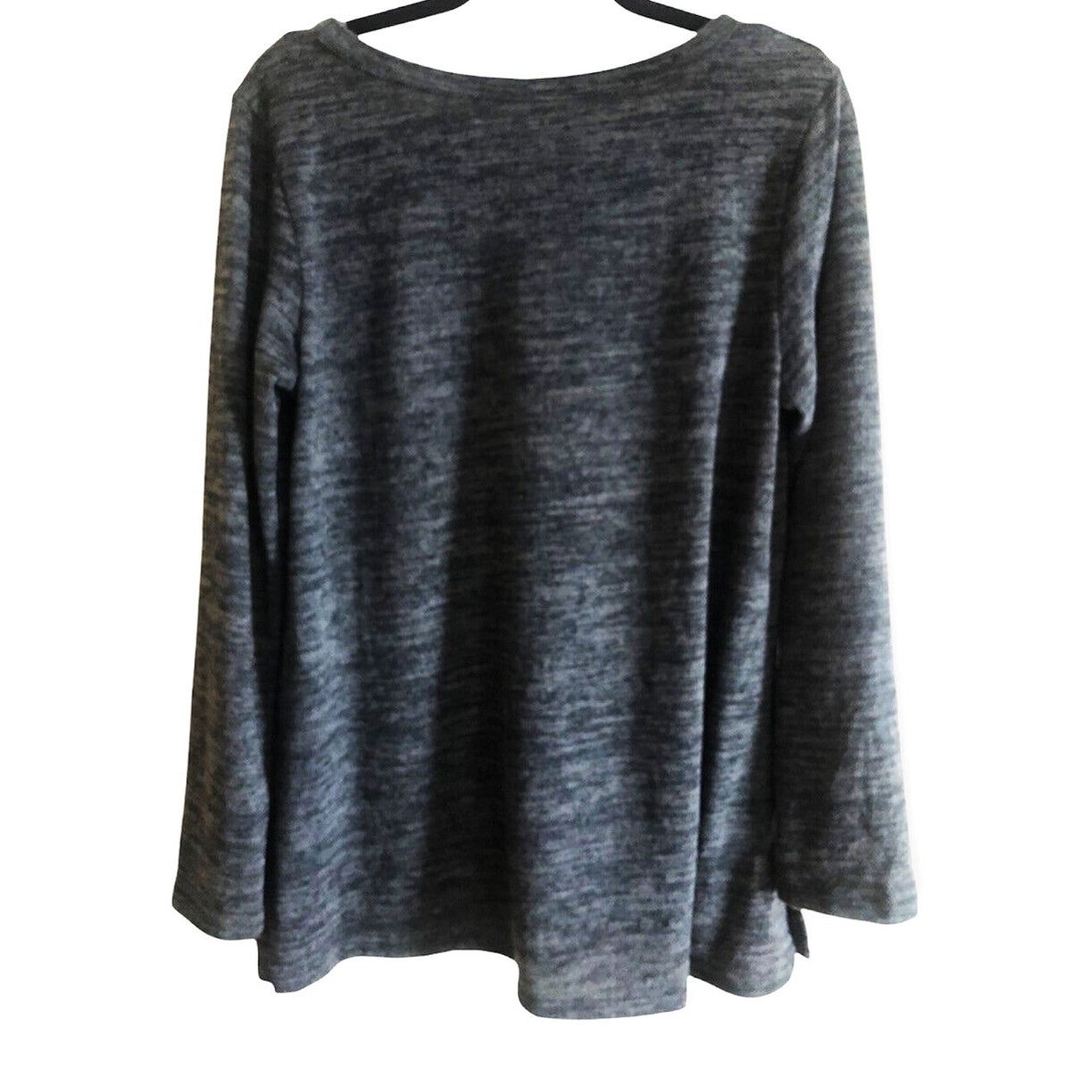Forgotten Grace Brushed Hacci Pullover Tunic Top Sz LARGE in Dark Charcoal NWT