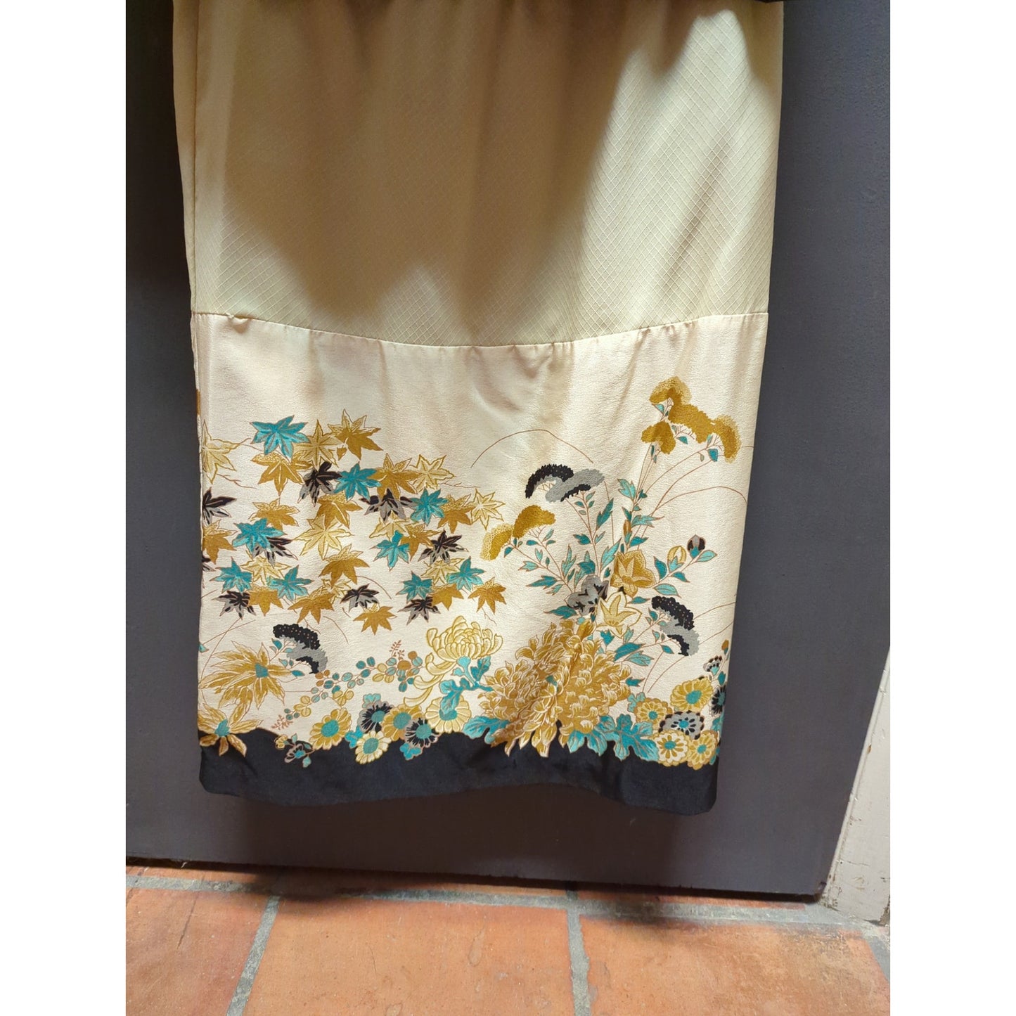 Krist Gudnason Asian inspirted Chinoserie Print 3pc Skirt Set Top Skirt Belt