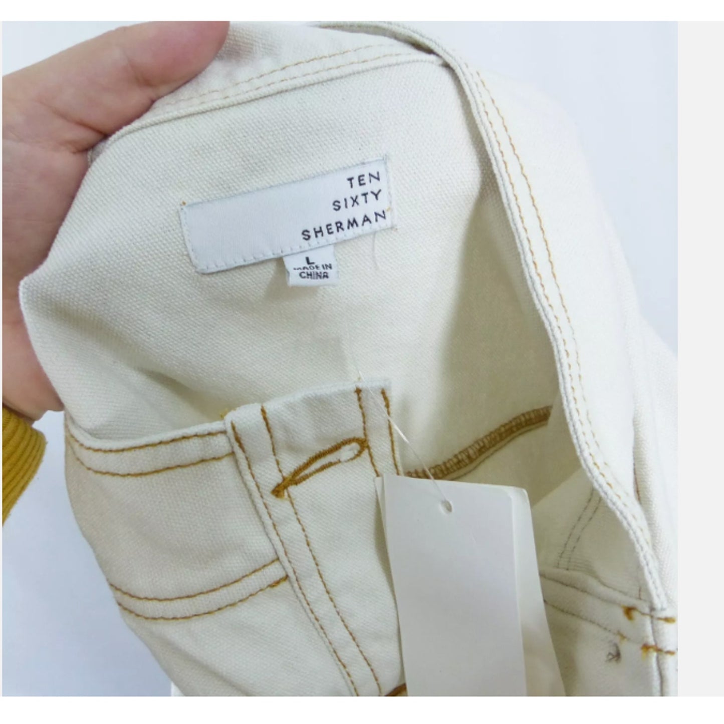 Ten Sixty Sherman Crop utility jacket ivory canvas Size Large NEW Pockets Travel