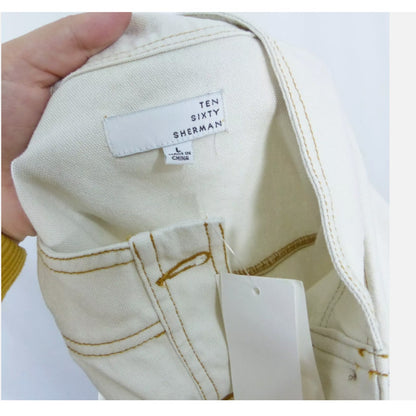 Ten Sixty Sherman Crop utility jacket ivory canvas Size Large NEW Pockets Travel