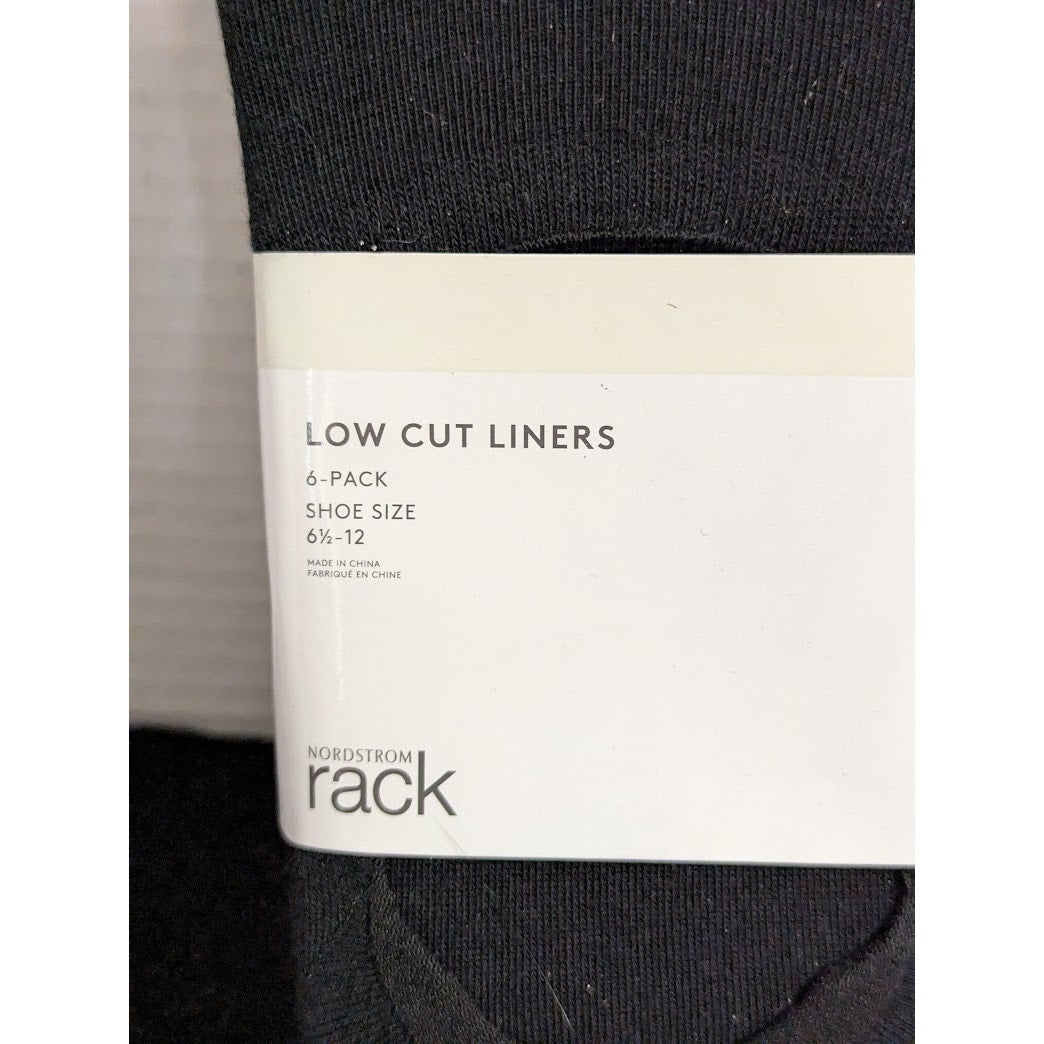 nordstrom low cut black white grey socks 6-Pack shoe size 6.5-12 Unisex