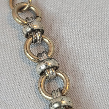 Silvertone chain necklace Hoop and claw clasp Vintage 18" overall length