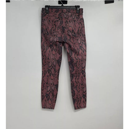 L'AGENCE Margot Aurora Coated Snake-Print Skinny Jeans Garnet Women’s 24 NEW