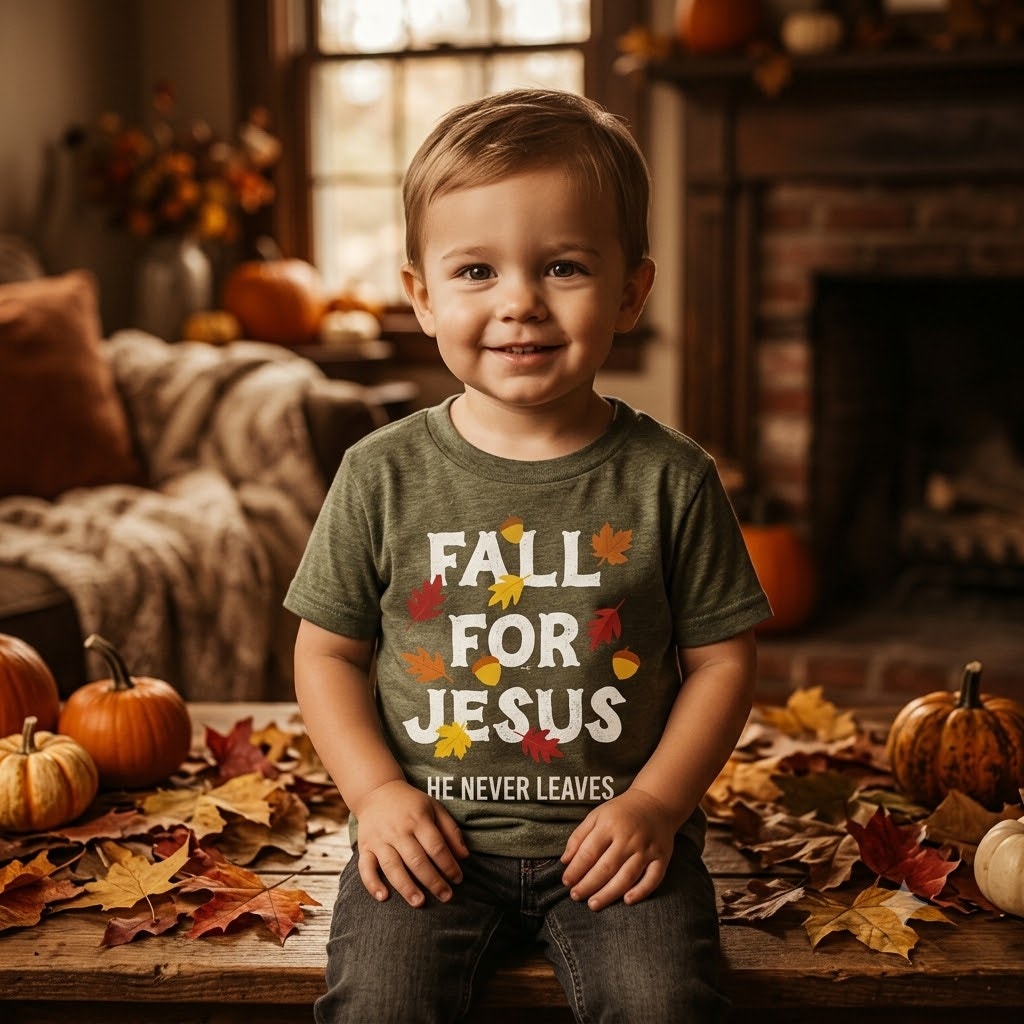 Instant Message Toddler Fall For Jesus Short Sleeve Shirt Size 2T