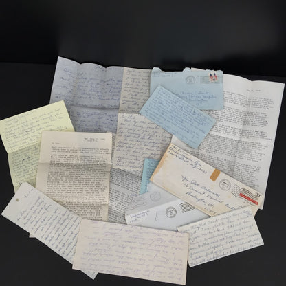 Vintage 70's letters LOT ephemera cursive GREAT cursive Scrapbooking decoupage