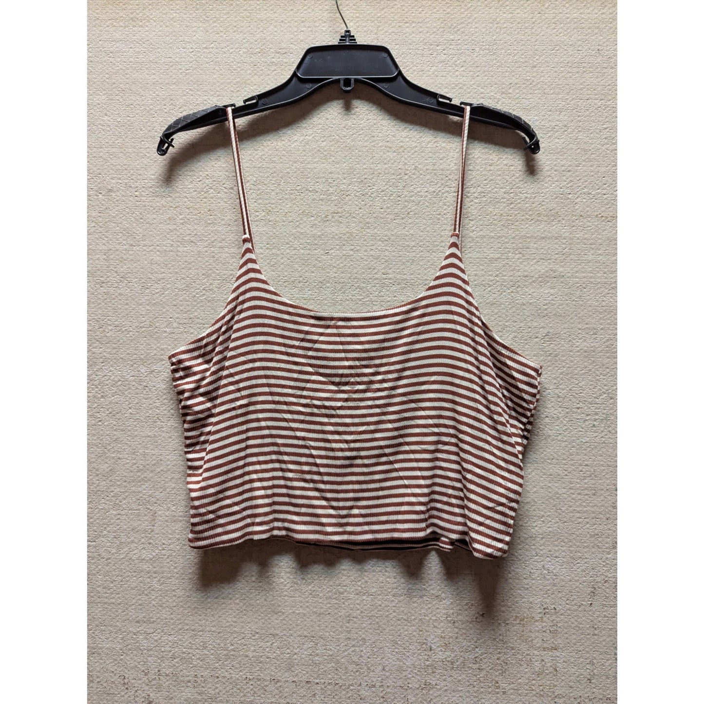 BP Nordstrom Rust White Stripe Rib Crop Camisole Top Womens XLarge XL 90s Grunge
