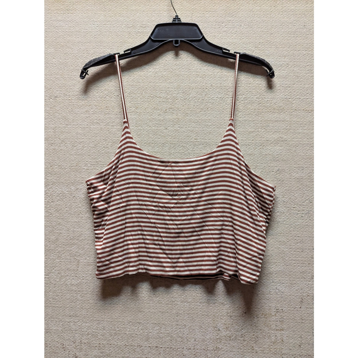 BP Nordstrom Rust White Stripe Rib Crop Camisole Top Womens XLarge XL 90s Grunge