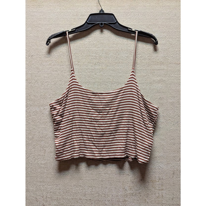 BP Nordstrom Rust White Stripe Rib Crop Camisole Top Womens XLarge XL 90s Grunge