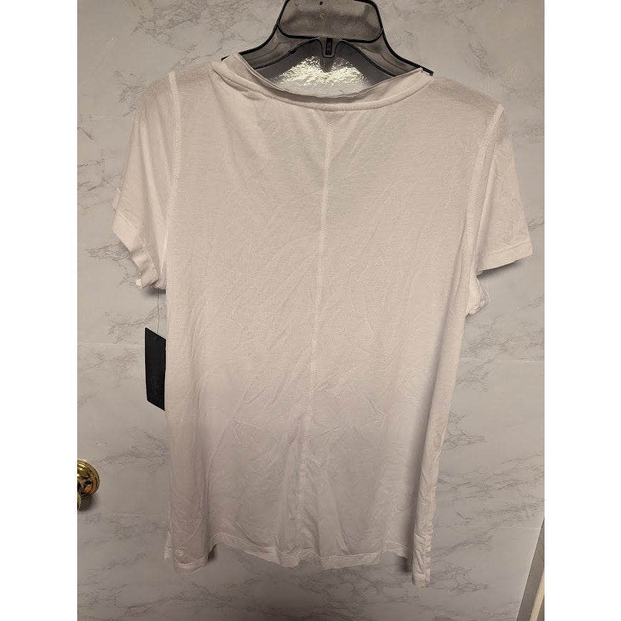 NEW 90 Degree white tee Vneck short sleeves workout casual size medium basics