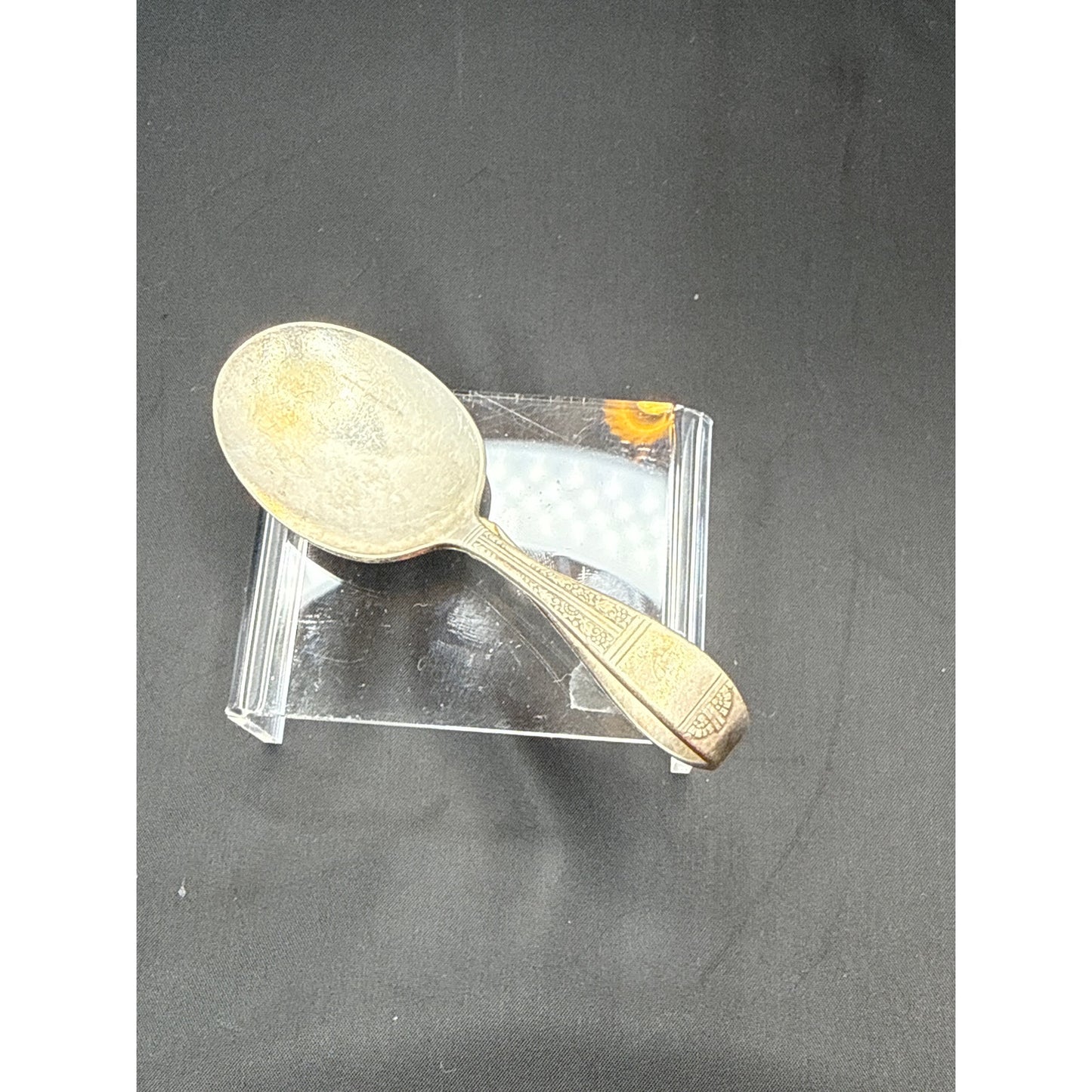 Vintage Oneida Silverplate Curved Handle Baby Spoon Heirloom Nursery Keepsake