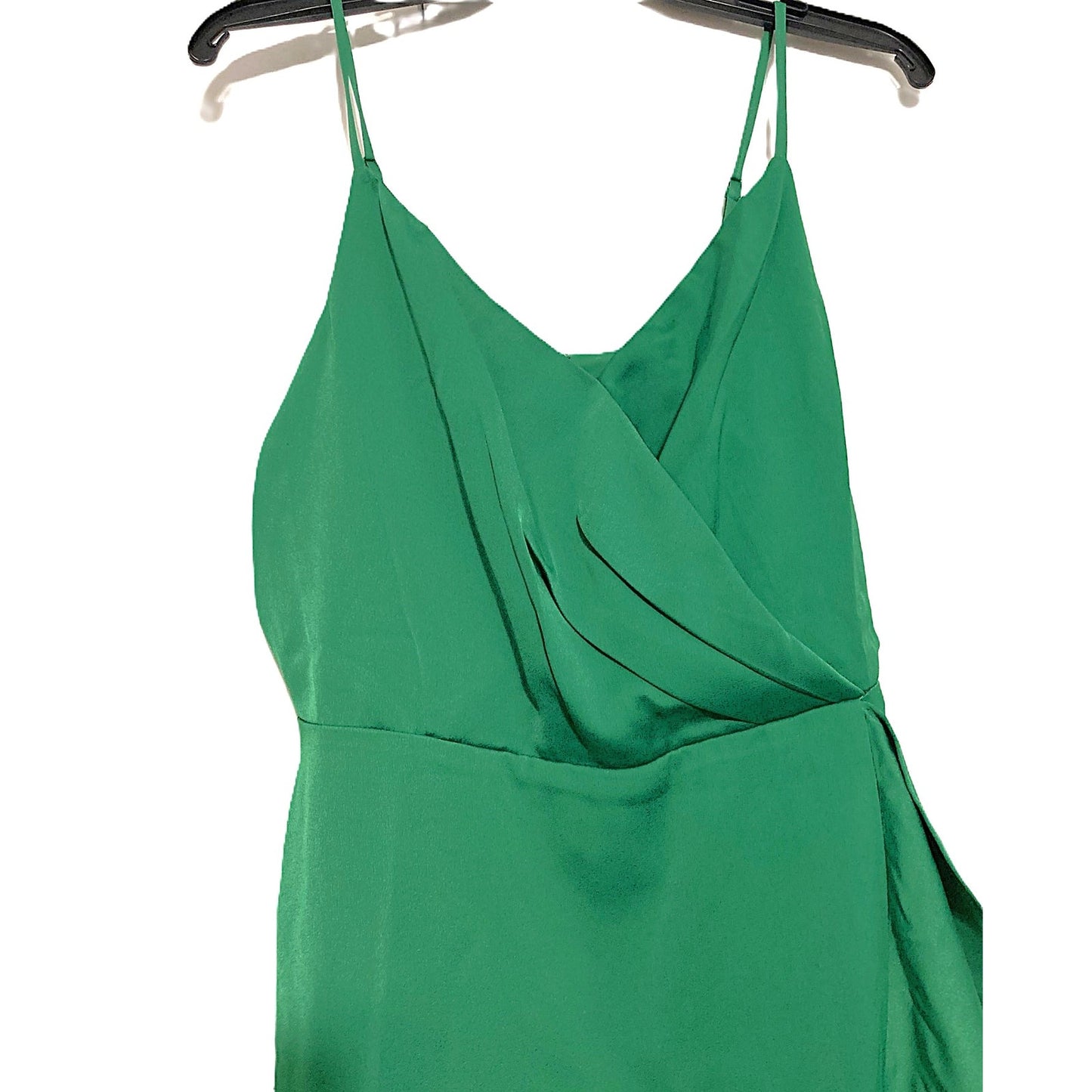 NWT Chelsea28 Midi Spaghetti Strap Drape Ruffle Gown Sz Medium in Green Peacock
