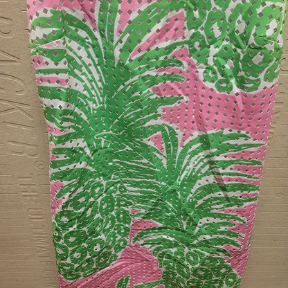 Lilly Pulitzer Small Shift Dress Sleeveless Pink Green Pineapple Pink Pout Perla