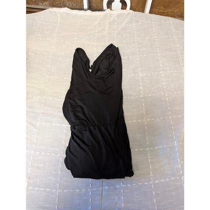 NWT Vanity Room Black Surplice Neck Wide pant Leg Jumpsuit Large long sleeve