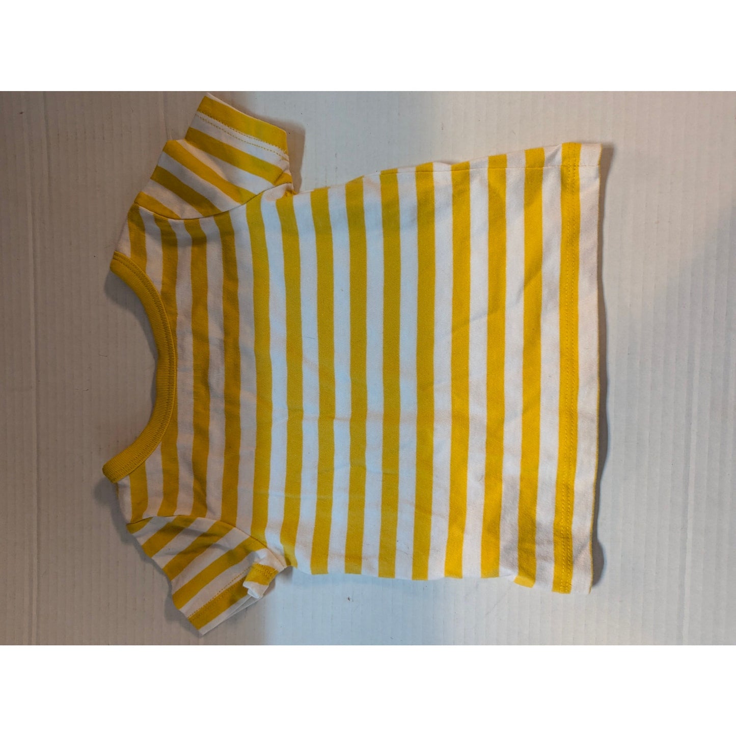 Joe Fresh Yellow White Striped Crewneck Baby Short Sleeve T-Shirt Top NWT 6-12M