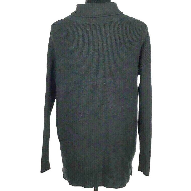 Devotion by Cyrus Ribbed Cowl/Mock Neck Pullover Sweater Sz Large in Black NWT