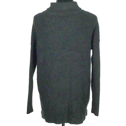 Devotion by Cyrus Ribbed Cowl/Mock Neck Pullover Sweater Sz Large in Black NWT