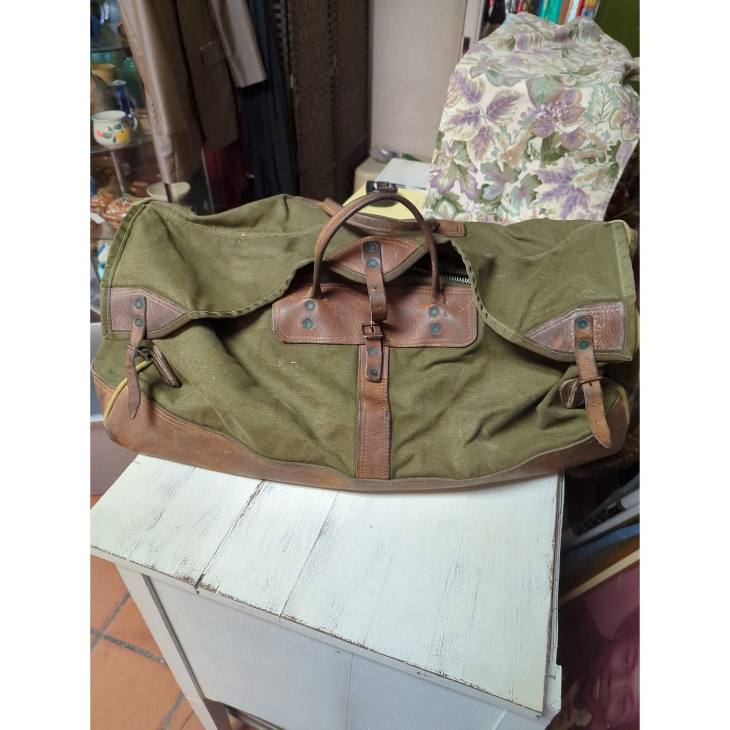 Vintage Gokey Special Sports Equipment Canvas Leather Duffle Bag