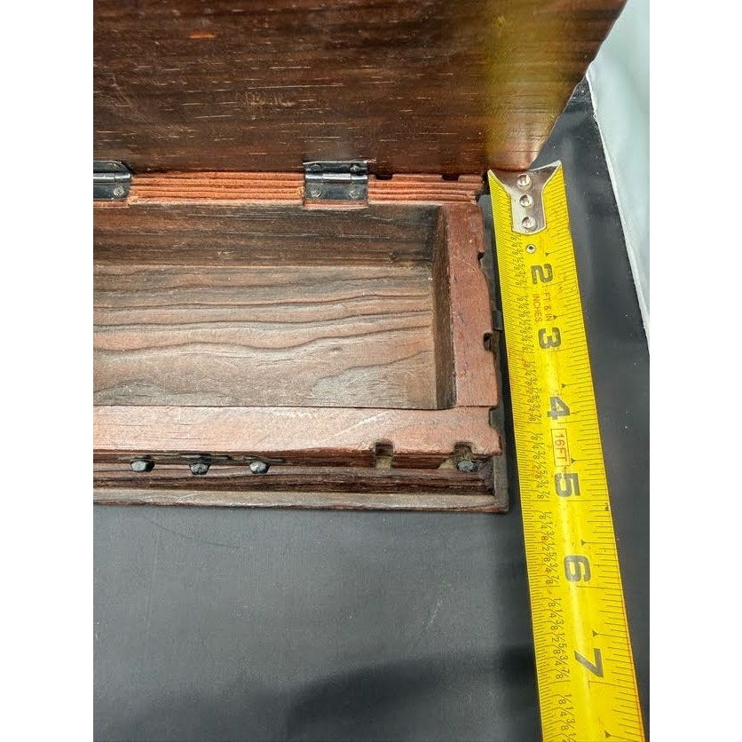 Vintage Wooden Jewelry Trinket Chest Box Keepsakes Stash Spain Rustic Carved