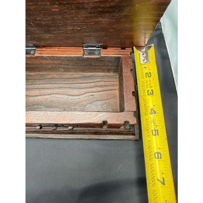 Vintage Wooden Jewelry Trinket Chest Box Keepsakes Stash Spain Rustic Carved