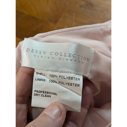 Dessy Collection Style No. 3022 Blush Ruffle-Back Formal Maxi Dress - Size 8 NWT