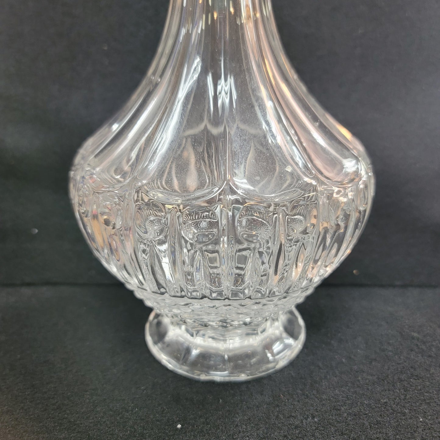 Decanter with domed Stopper EAPG FOOTED brandy Vintage 13” diamond pattern