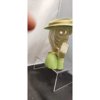 Vintage Green Hat Hand to Head Headache Lady Head Vase Planter Kitsch MidCentury