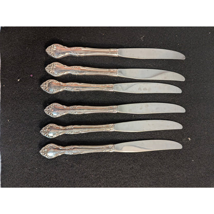 Vintage SET 6 kNIFE Community Affection Silverplate Flatware Replacement knives