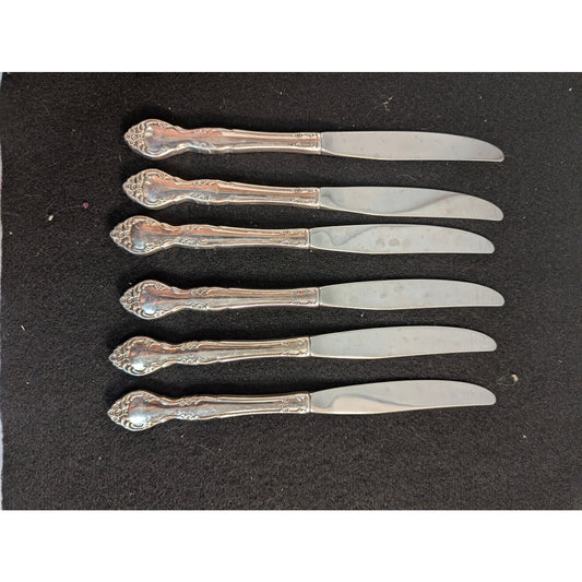 Vintage SET 6 kNIFE Community Affection Silverplate Flatware Replacement knives