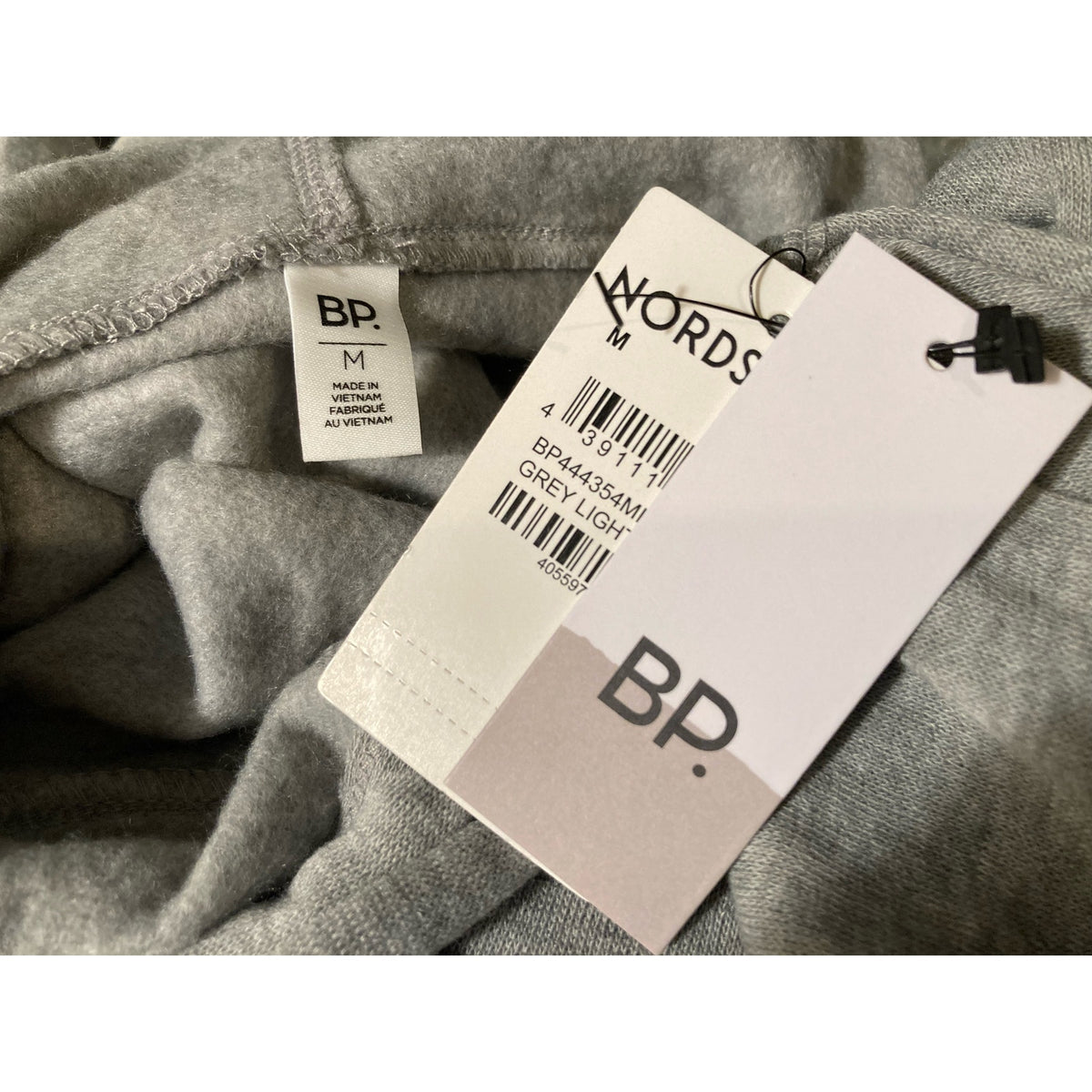 BP. Hoodie Sweatshirt Medium Grey Light Heather NEW Kangaroo Pocket Lightweight
