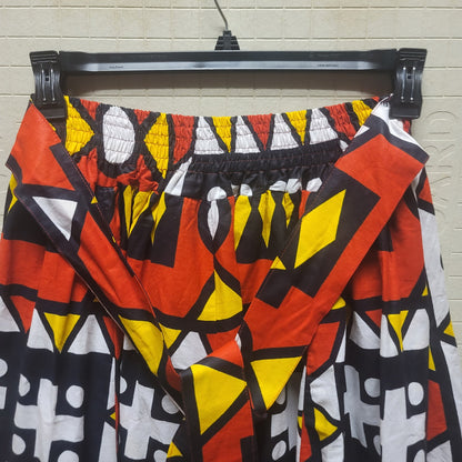 ALF One Size Vibrant skirt Midi Elastic Waist Attach Belt Fit Flare Tribal Flare