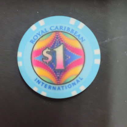 Casino Chip ROYAL CARIBBEAN EXPLORER OF THE SEAS $1 blue token