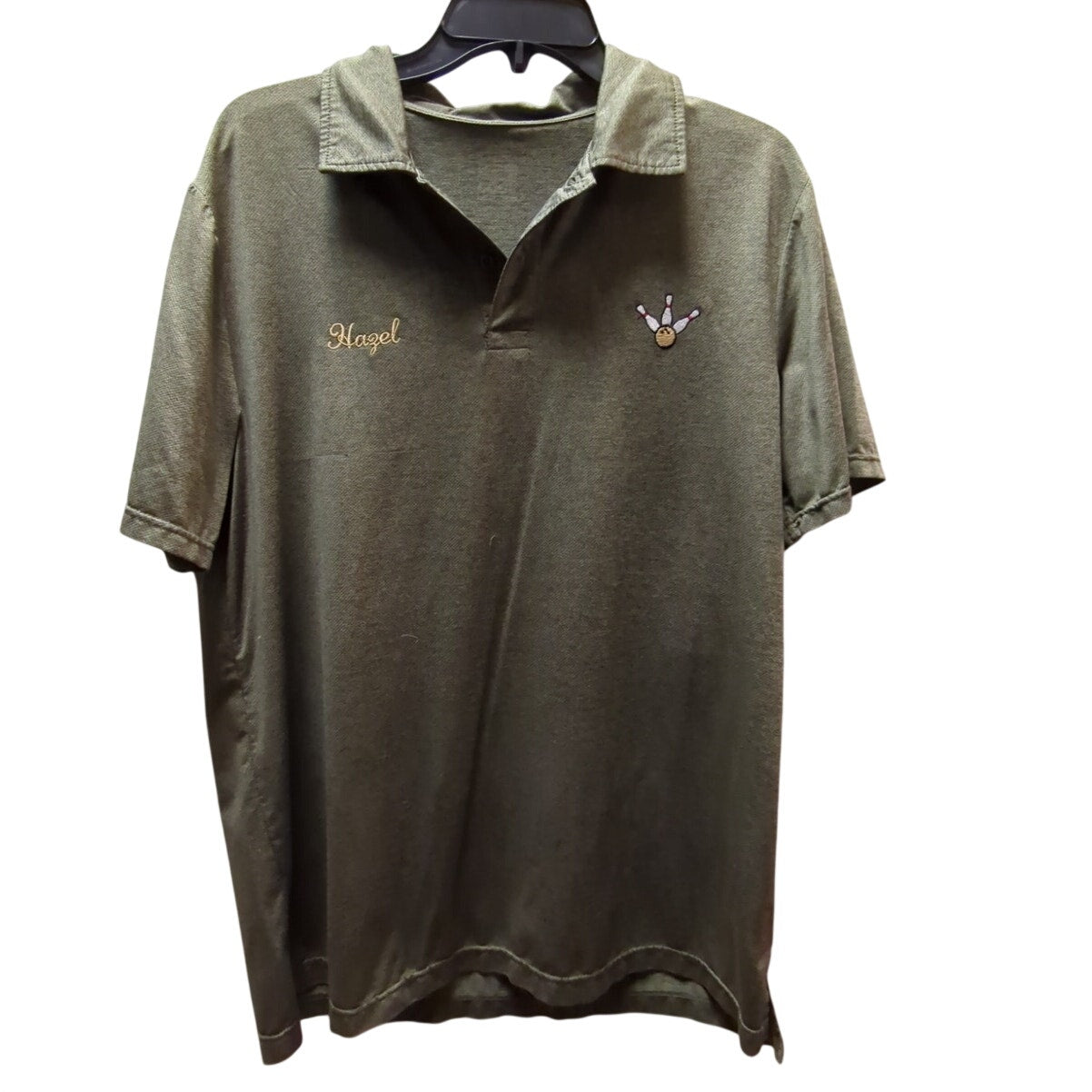 Vintage XL polo Collared shirt Hazel bowling WNBA league Olive Green