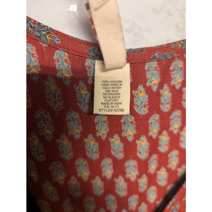 NEW $72 RAGA Avah Faux Wrap Mini Dress Small Anthropologie Boho wine multi