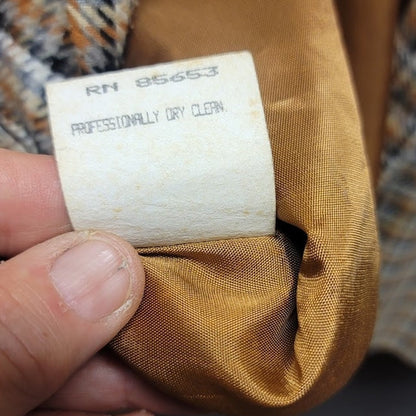 Vintage Part One Plaid Blazer Size 18 Brown Tan Check Dark Academia Oversized