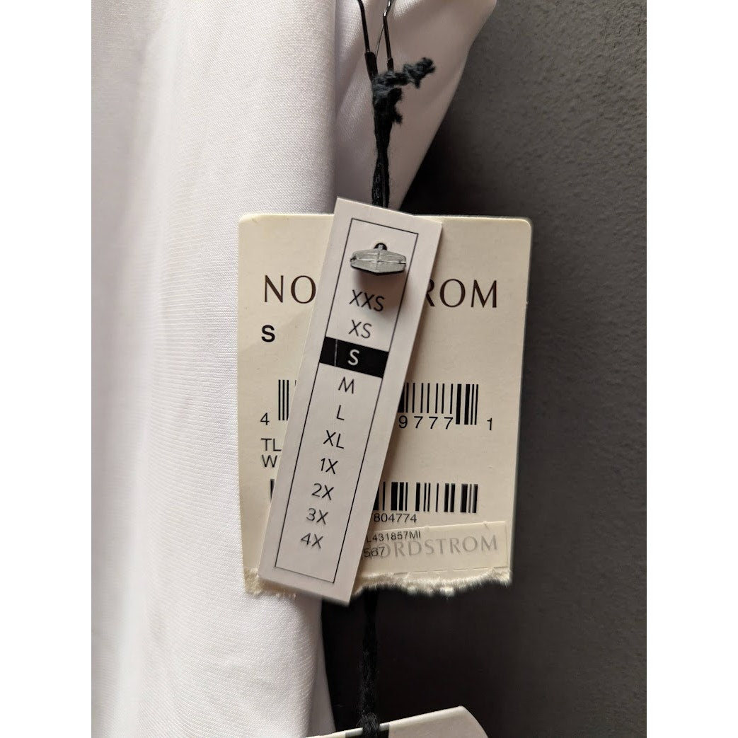 Leith Women's Small Solid White Scoop Neck Bodysuit NWT Thong Casual Layering