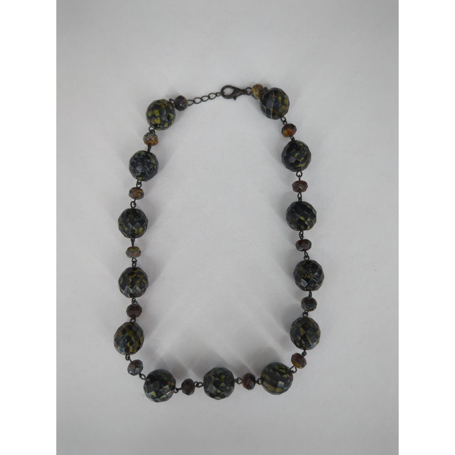 Vintage Large Swirl Bead Statement Necklace 1980s Retro Fashion Jewelry Choker