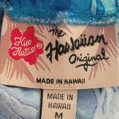 Hilo Hattie Hawaiian Blue Tie Dye Halter Dress Size Medium Resortwear Vacation