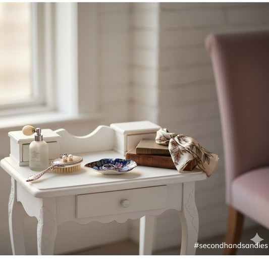 Vintage French Cobalt Blue Enamel Floral Trinket Dish Gold Leaf Accents