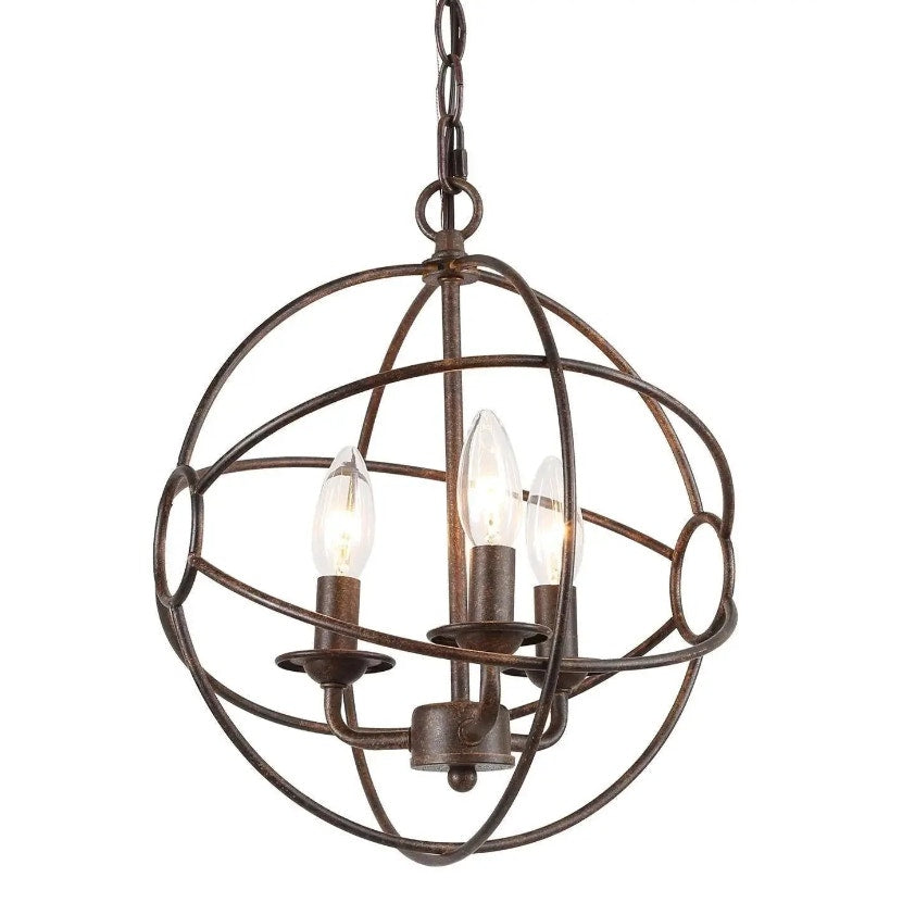 LNC Pepontity 3-Light Mini Bronze Chandelier NEW light hanging sphere orb MODERN