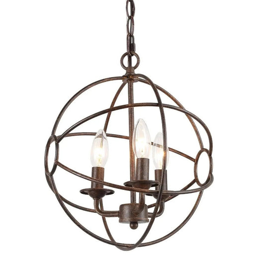 LNC Pepontity 3-Light Mini Bronze Chandelier NEW light hanging sphere orb MODERN