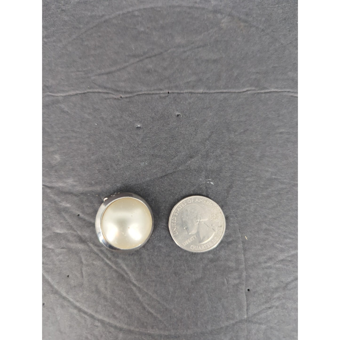 Vintage Cream Faux Pearl Silver Tone Clip On Earrings Classic Minimalist
