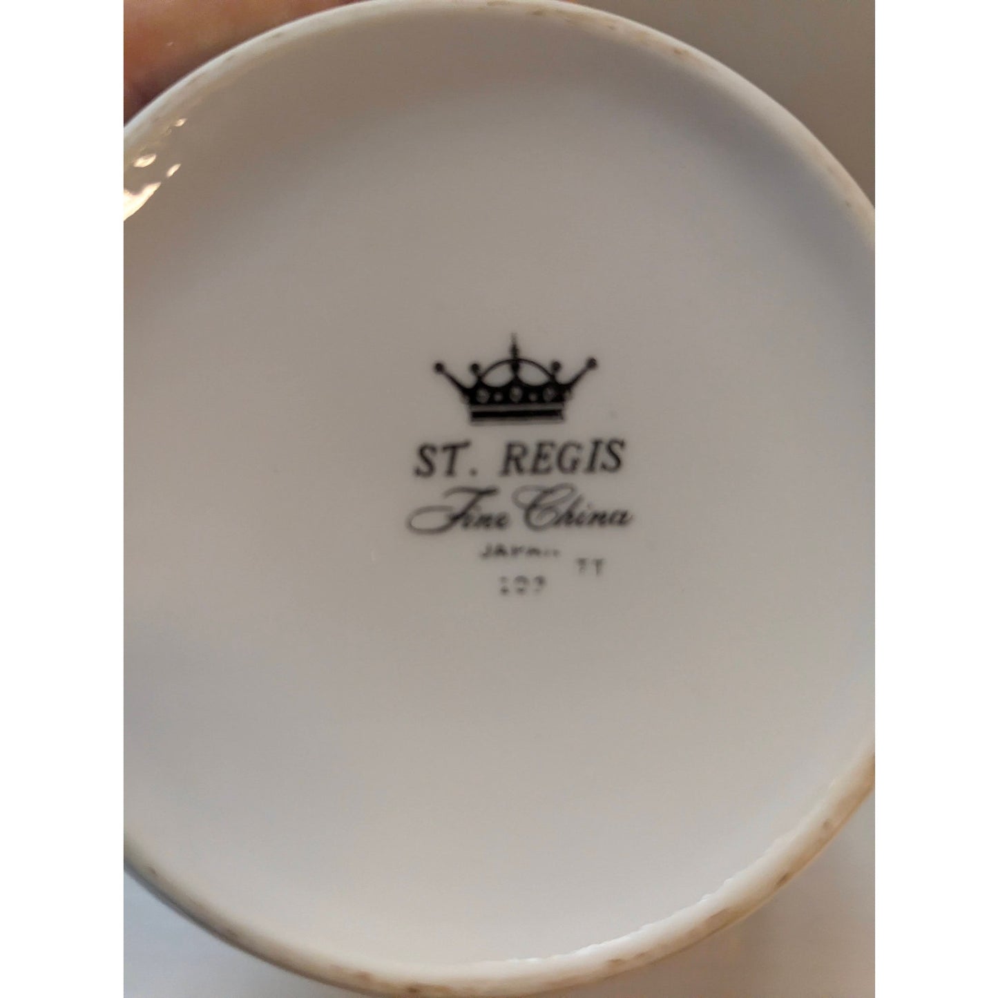 Vintage St Regis Fine China Coffee Pot White Porcelain Platinum Trim Mid-Century
