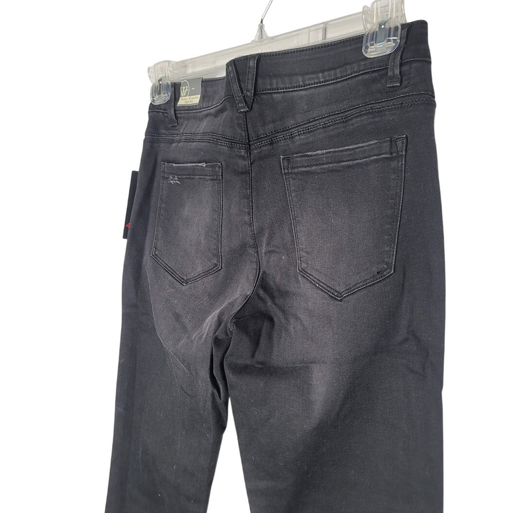 Wit Wisdom Modern Abs Size 4 High Rise Black 28" Distressed Skinny Lycra Jeans