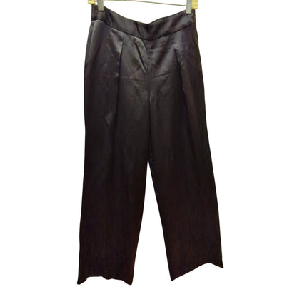 Antonio Melani Size 4 Satiny Shiny flat front side zip wide leg Pants Evening
