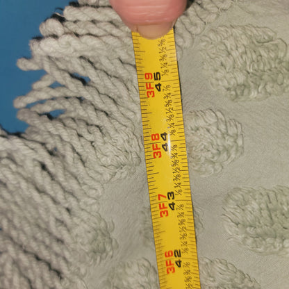 Sage green Chenille blanket Queen or King Bedspread Coverlet Vintage