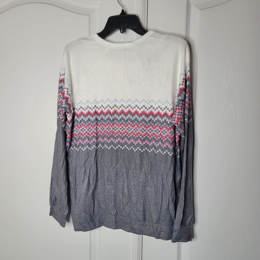 PJ Salvage Nordic Style Sweater Long Sleeve Size Large Knit Ombre