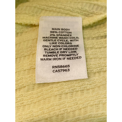 NWT BP. Lettuce Edge Short Sleeve Scoop Henley Crop Top MEDIUM Yellow Lemonade