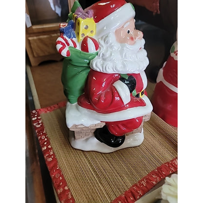 Cheryls Cookies Santa Claus on Chimney Christmas Cookie Jar Vintage