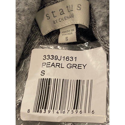NWT Status by Chenault Ultra Soft Center Seam Cowl Sweater Sz Small Pearl Grey